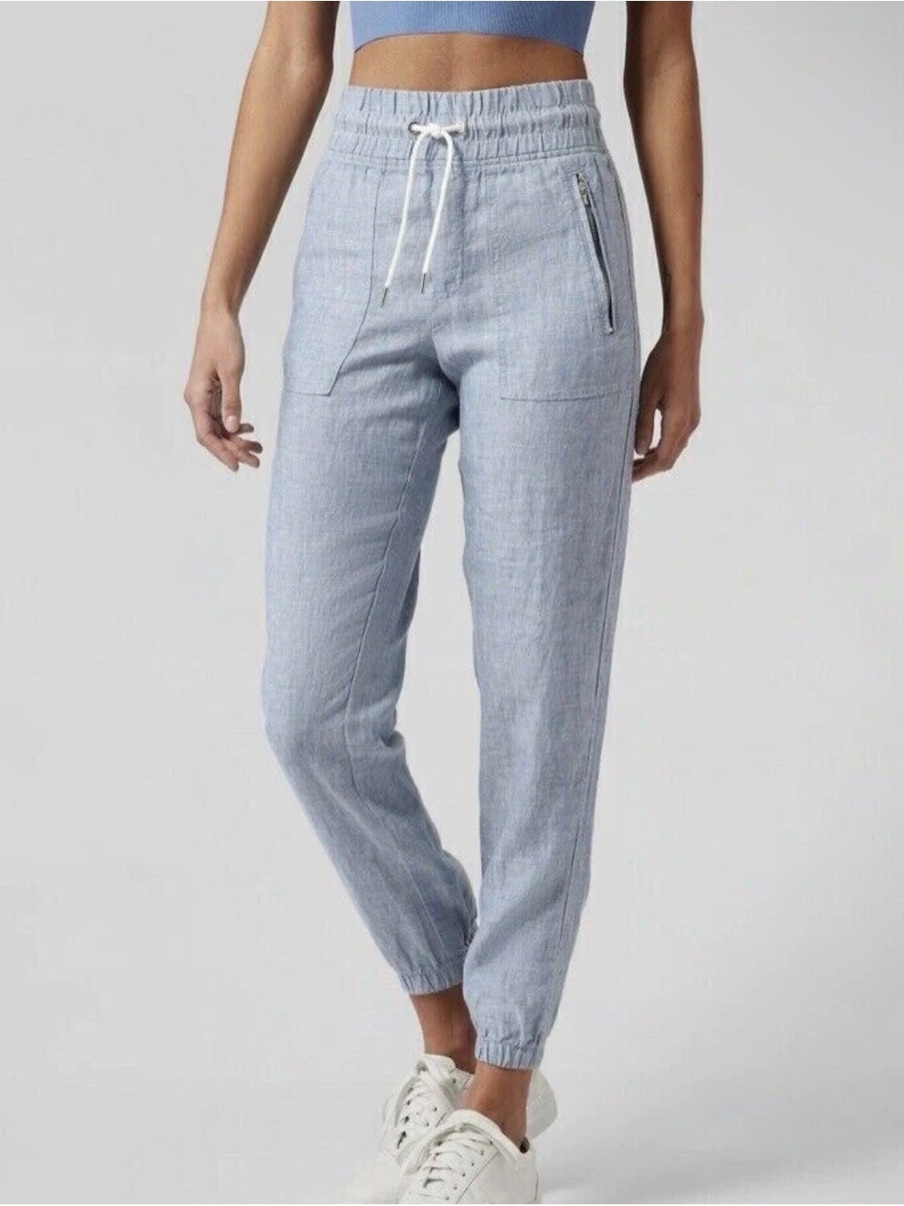 Athleta Light Blue Drawstring Joggers